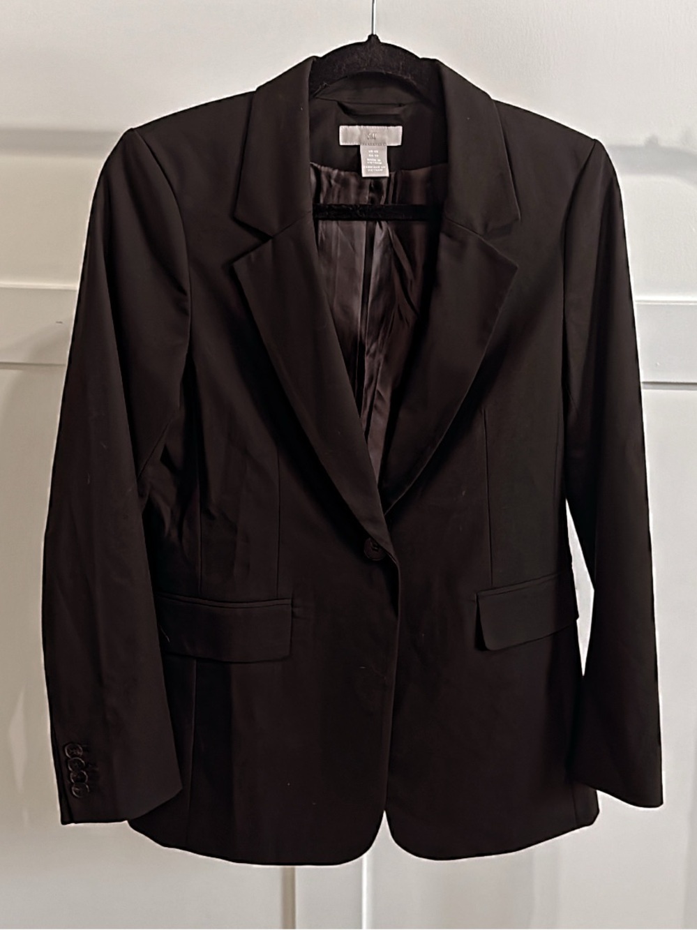 H&M Black Tailored Women's Blazer with Notch Lapel